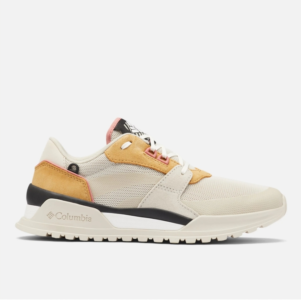 Columbia Cream and Black Sneakers with Textured Upper and Sporty Design